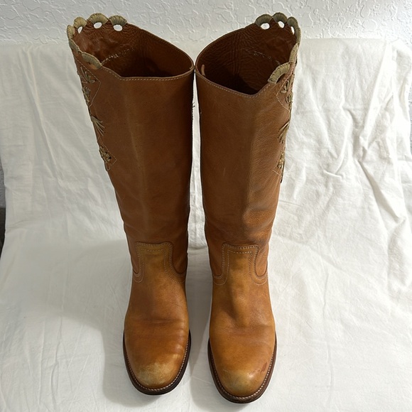 BCBG Max Azria All Leather Embroidered Boots, women's size 9 - Picture 3 of 6